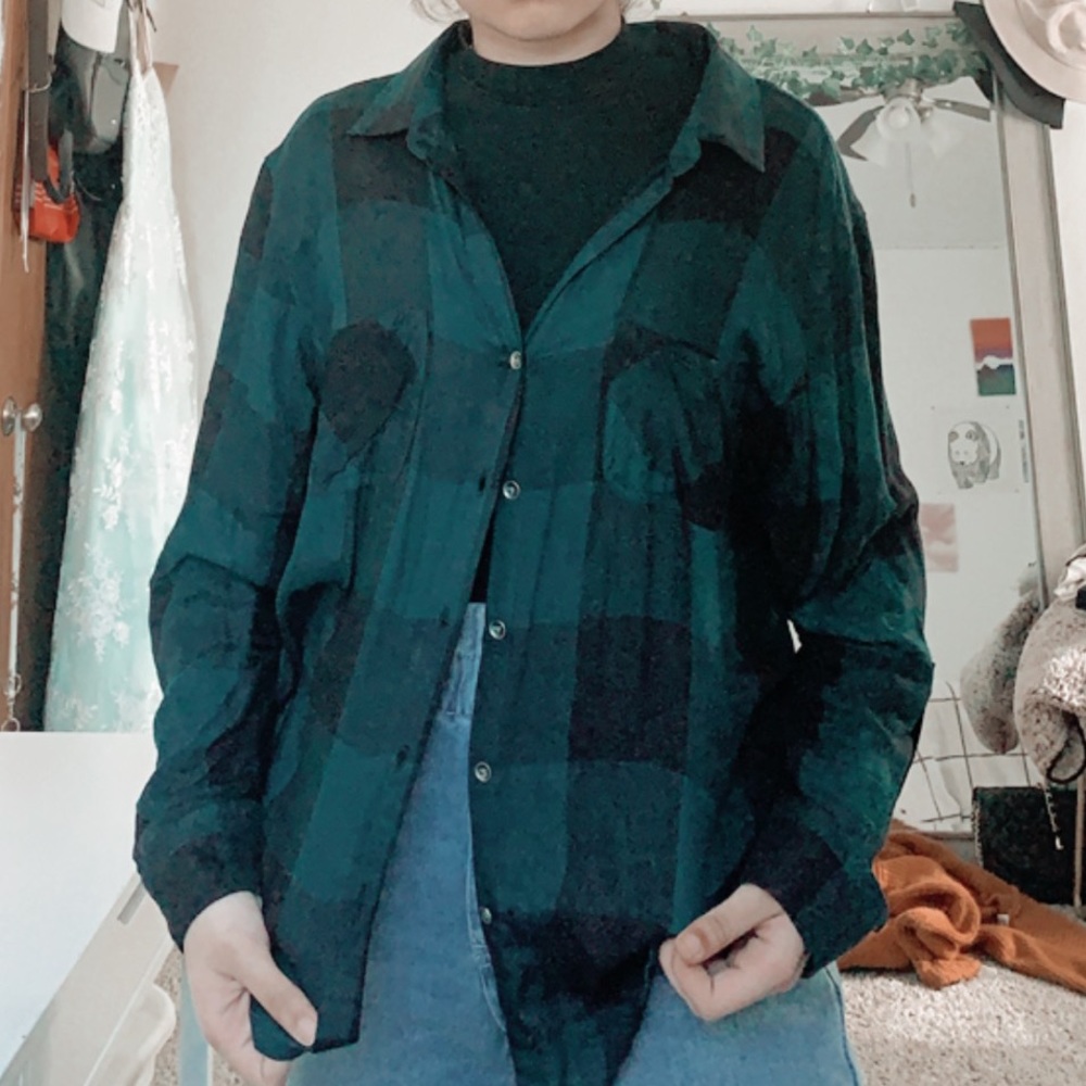 Green and black flannel